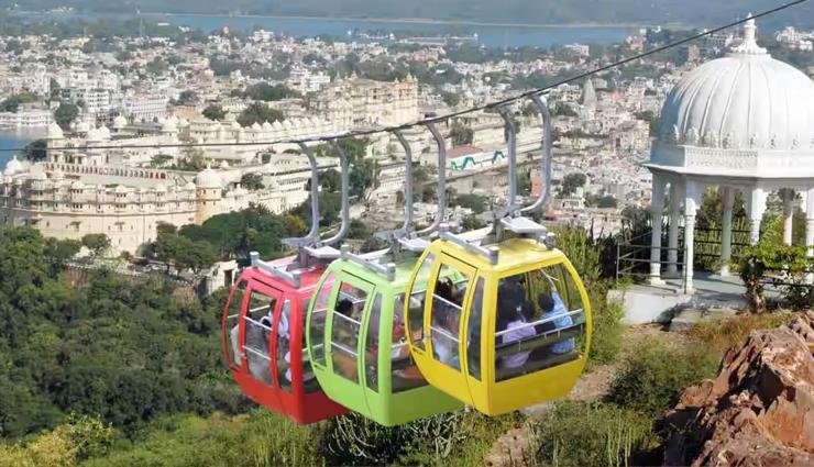 Karni Mata Ropeway panoramic city view