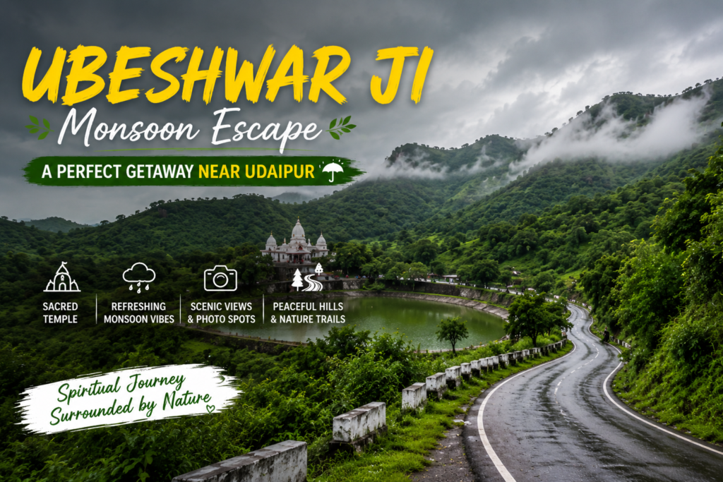 Ubeshwar Ji temple road during rainy season